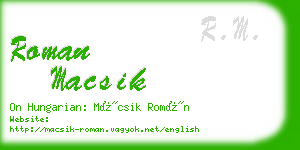 roman macsik business card